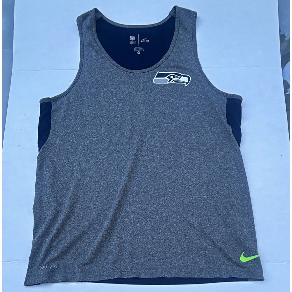Nike Seattle Seahawks Dri-FIT NFL Tank Top Shirt Size M Gray/Blue